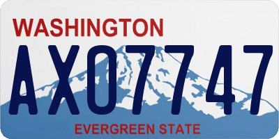 WA license plate AXO7747