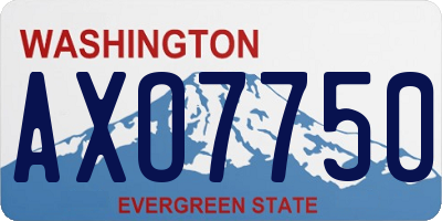 WA license plate AXO7750