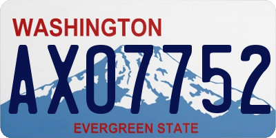 WA license plate AXO7752
