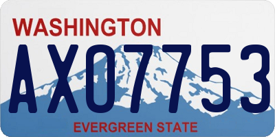 WA license plate AXO7753
