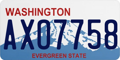 WA license plate AXO7758