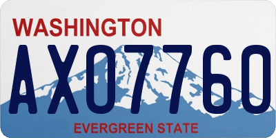 WA license plate AXO7760