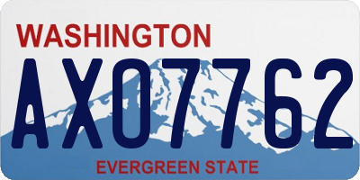 WA license plate AXO7762