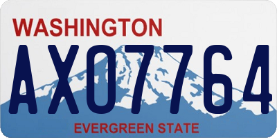 WA license plate AXO7764