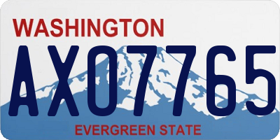 WA license plate AXO7765