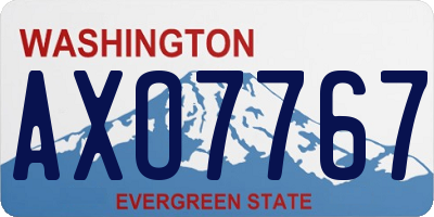 WA license plate AXO7767