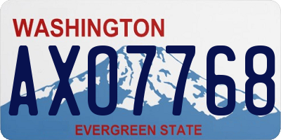 WA license plate AXO7768