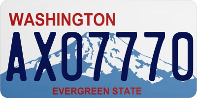 WA license plate AXO7770
