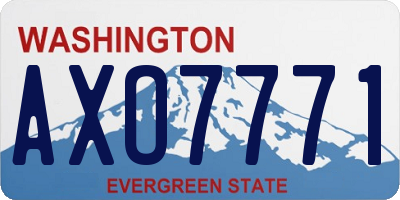 WA license plate AXO7771