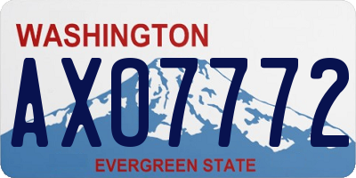 WA license plate AXO7772