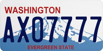 WA license plate AXO7777