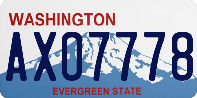 WA license plate AXO7778