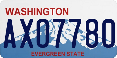 WA license plate AXO7780