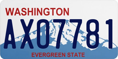 WA license plate AXO7781