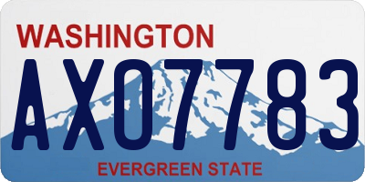 WA license plate AXO7783
