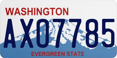 WA license plate AXO7785