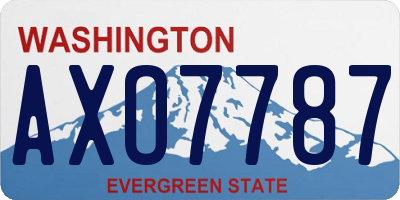 WA license plate AXO7787