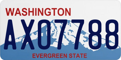 WA license plate AXO7788
