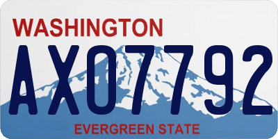 WA license plate AXO7792