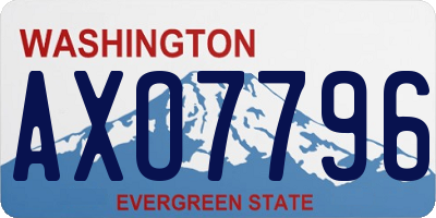 WA license plate AXO7796