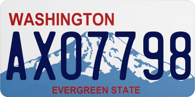 WA license plate AXO7798