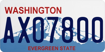 WA license plate AXO7800