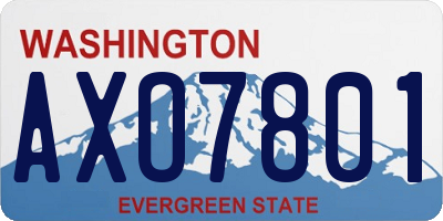 WA license plate AXO7801