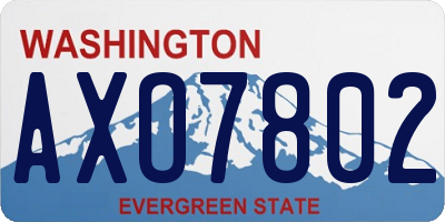WA license plate AXO7802