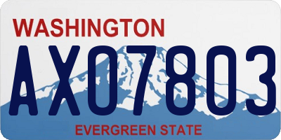 WA license plate AXO7803