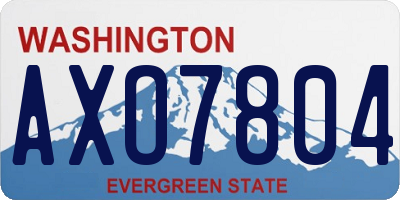 WA license plate AXO7804