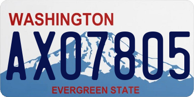 WA license plate AXO7805