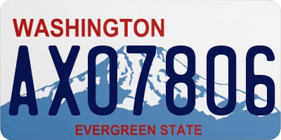 WA license plate AXO7806