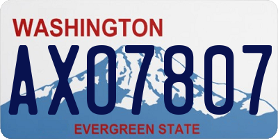 WA license plate AXO7807