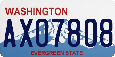 WA license plate AXO7808