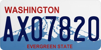 WA license plate AXO7820