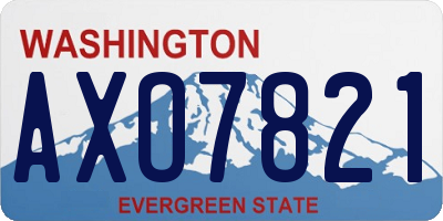 WA license plate AXO7821
