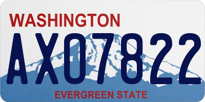 WA license plate AXO7822