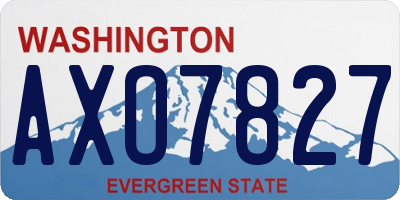 WA license plate AXO7827