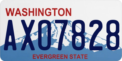 WA license plate AXO7828