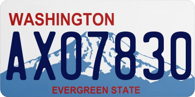 WA license plate AXO7830
