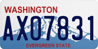 WA license plate AXO7831