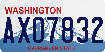 WA license plate AXO7832