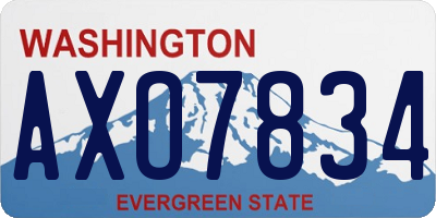 WA license plate AXO7834