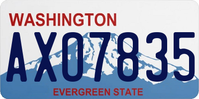 WA license plate AXO7835