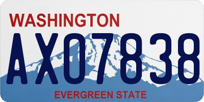 WA license plate AXO7838