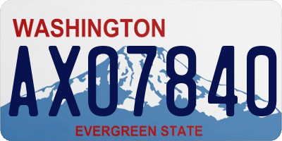 WA license plate AXO7840