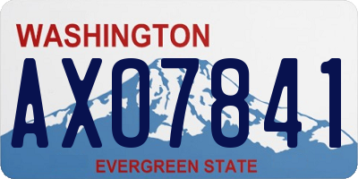 WA license plate AXO7841