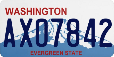 WA license plate AXO7842