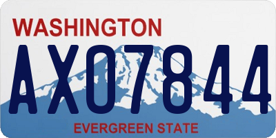 WA license plate AXO7844