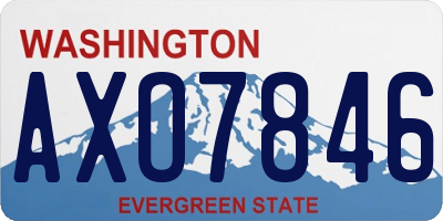 WA license plate AXO7846